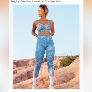 Sky Blue Tie-Dye Women's Leggings